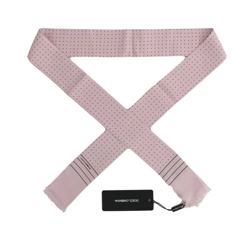 Pink Polka Dotted Silk Scarf