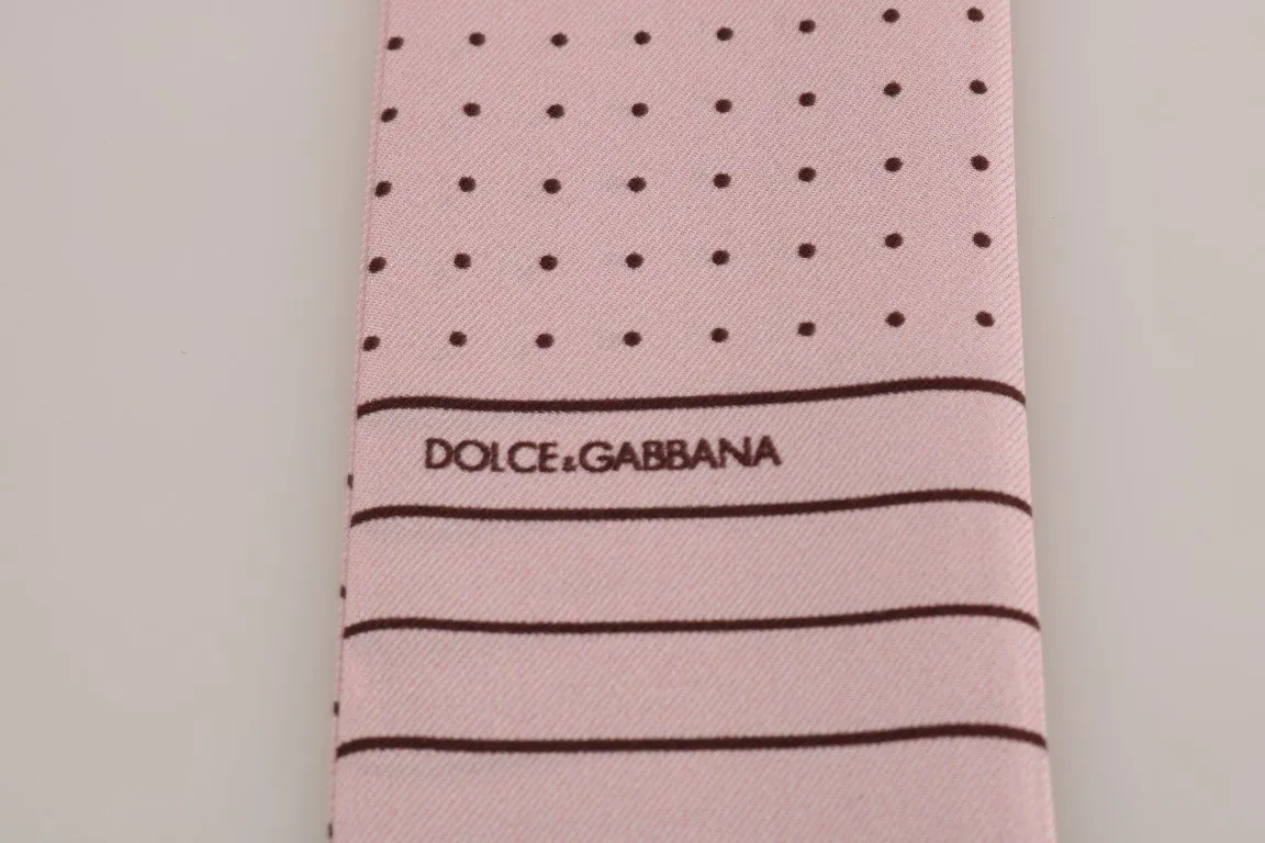 Pink Polka Dotted Silk Scarf