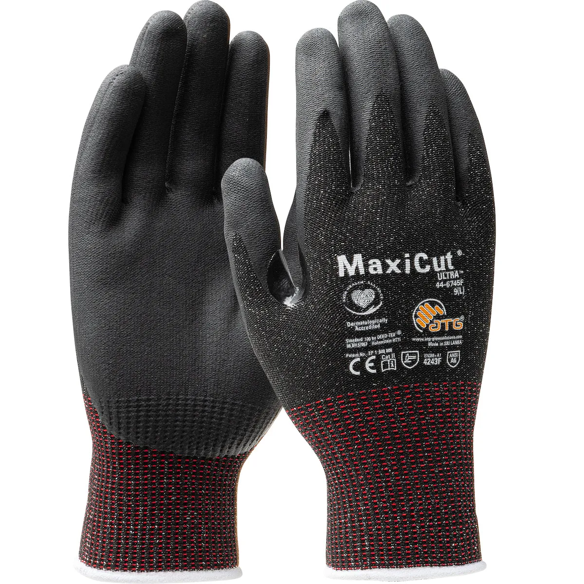 PIP 44-6745F MaxiCut Ultra, MicroFoam Nitrile Palm, 15 Gauge, Cut A6