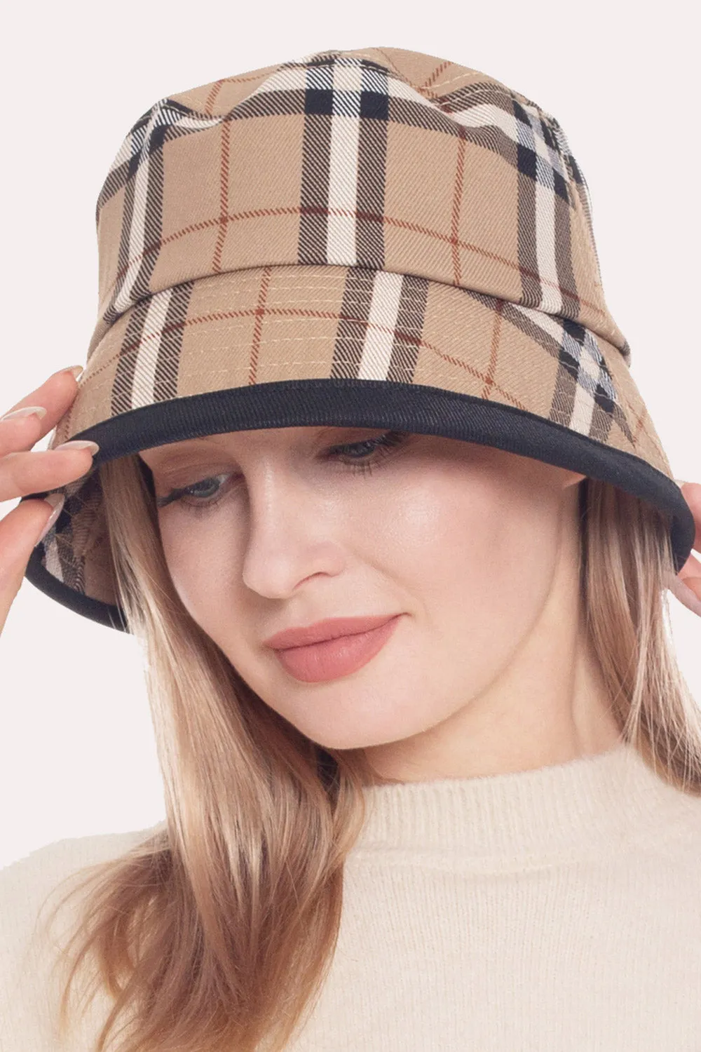 Plaid Printed Bucket Hat