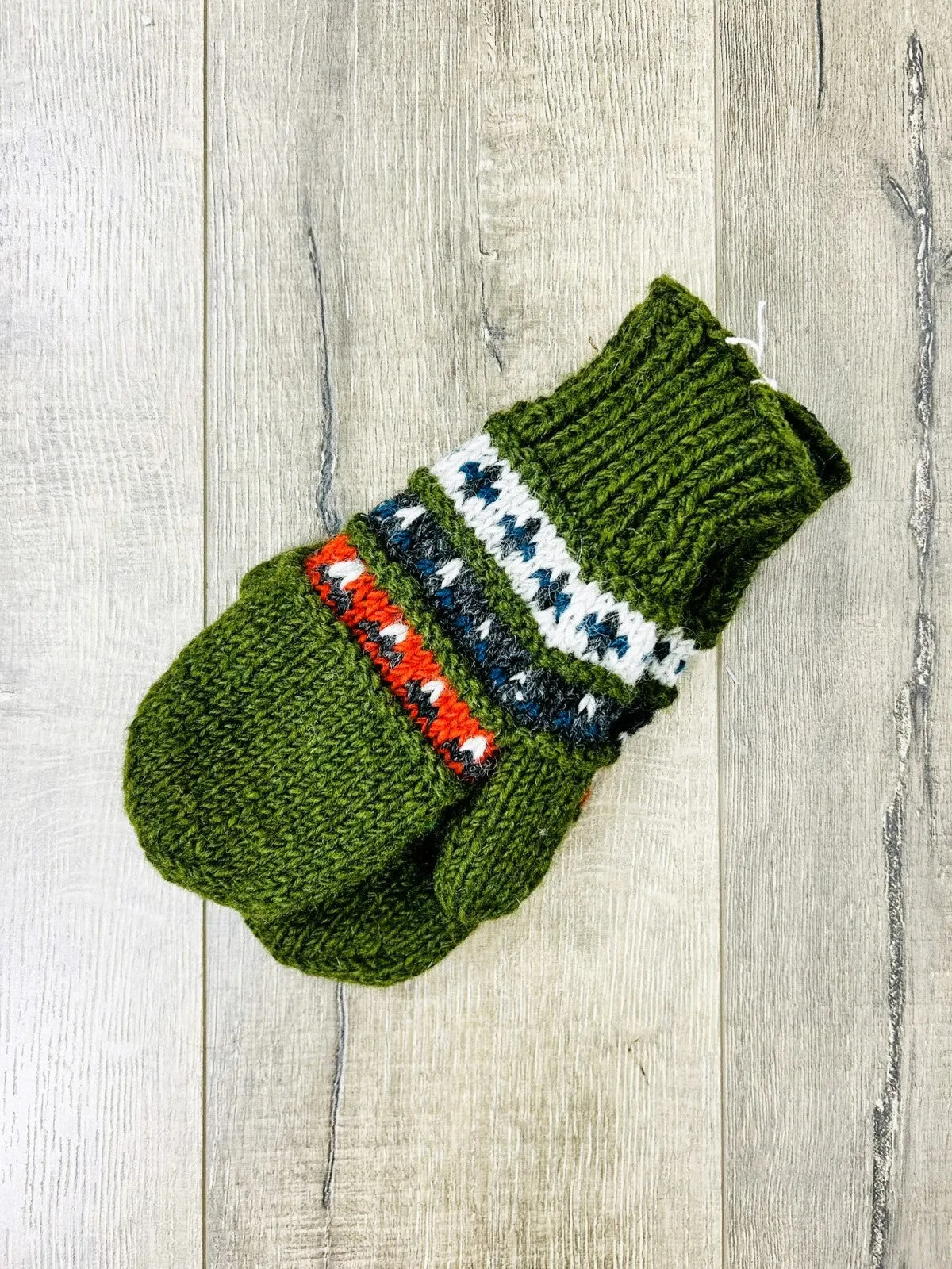 Plain And Pattern Wool Mittens