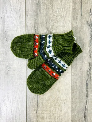 Plain And Pattern Wool Mittens