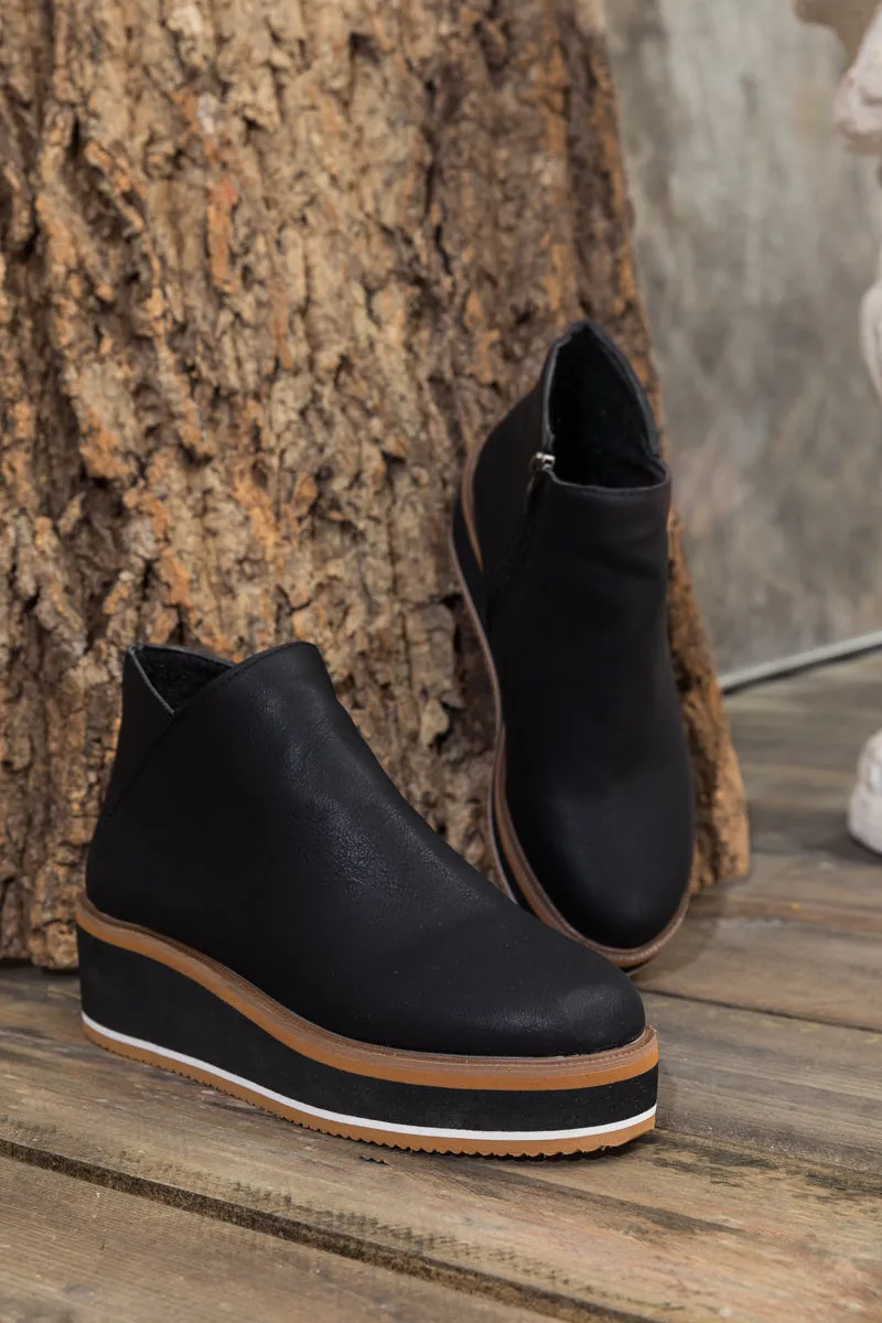 Platform Ankle Boot - Black