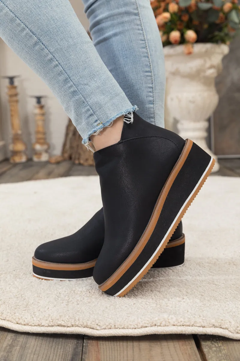 Platform Ankle Boot - Black