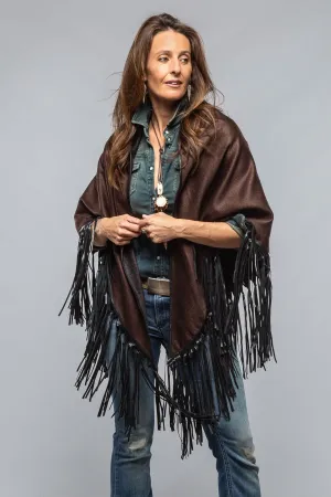 Ponderosa Reversible Cashmere Fringe Shawl In Midnight/Chocolate