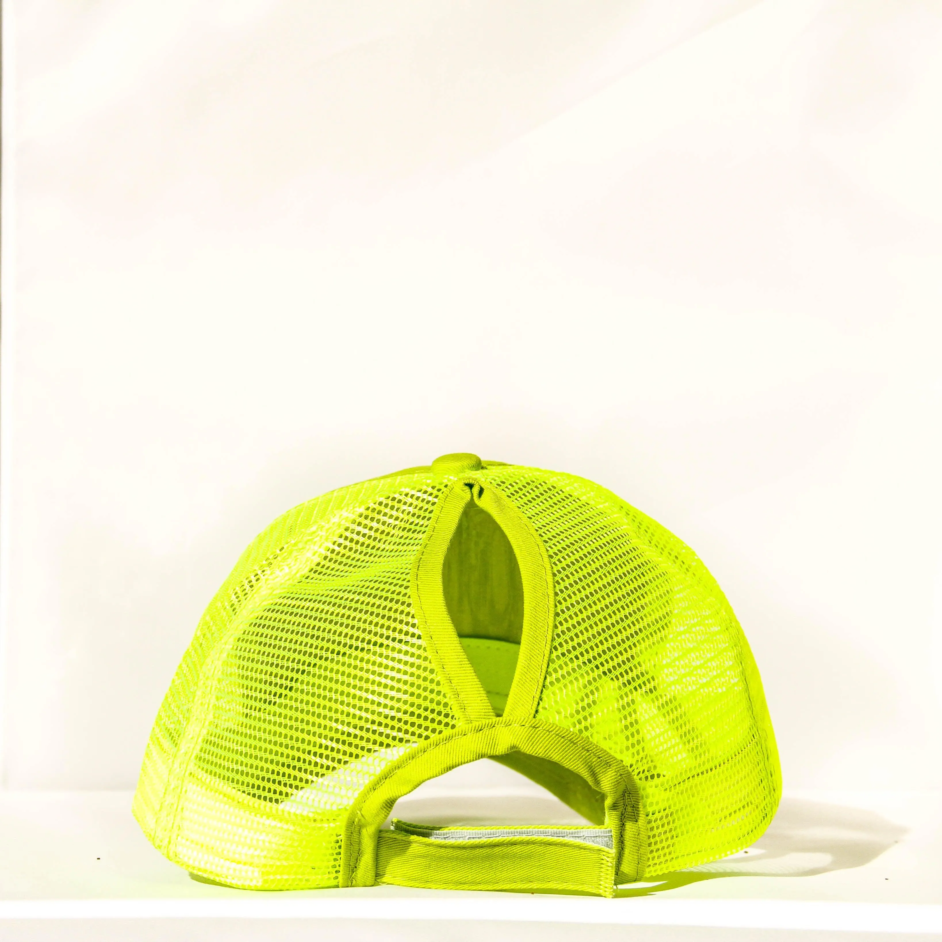 Ponytail Baseball Hat - Neon Green