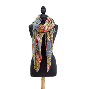 Poppies and Peacocks Scarf