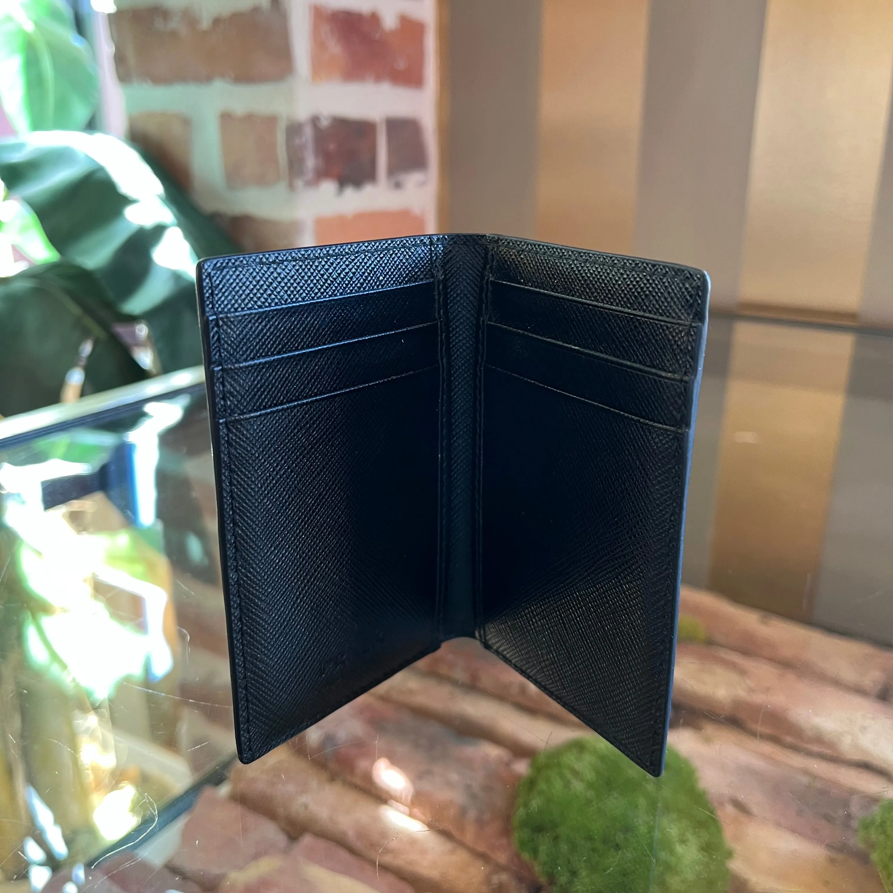 PRADA Bifold Black Saffiano Leather Wallet