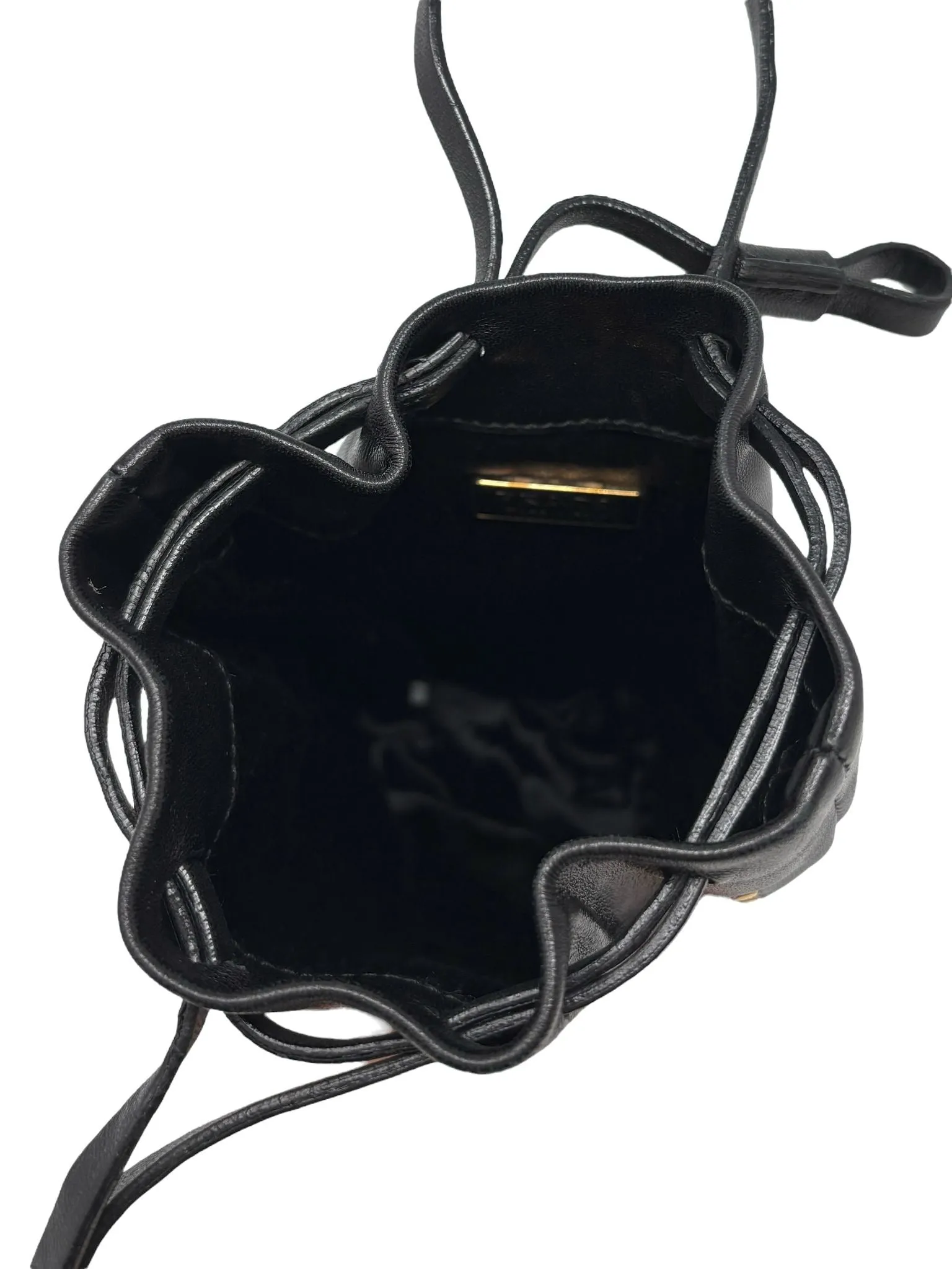 Prada Black Leather Studded Clutch