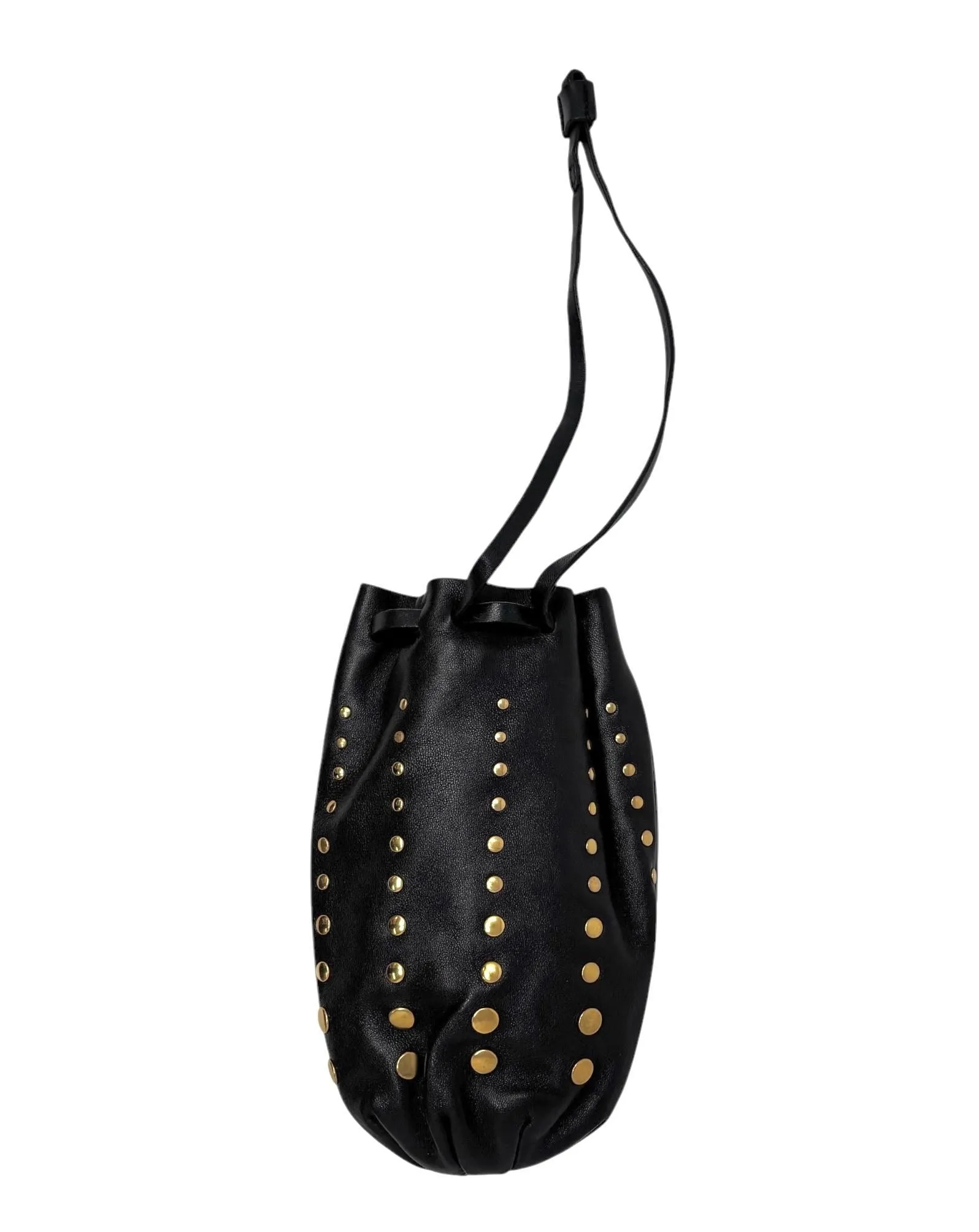Prada Black Leather Studded Clutch