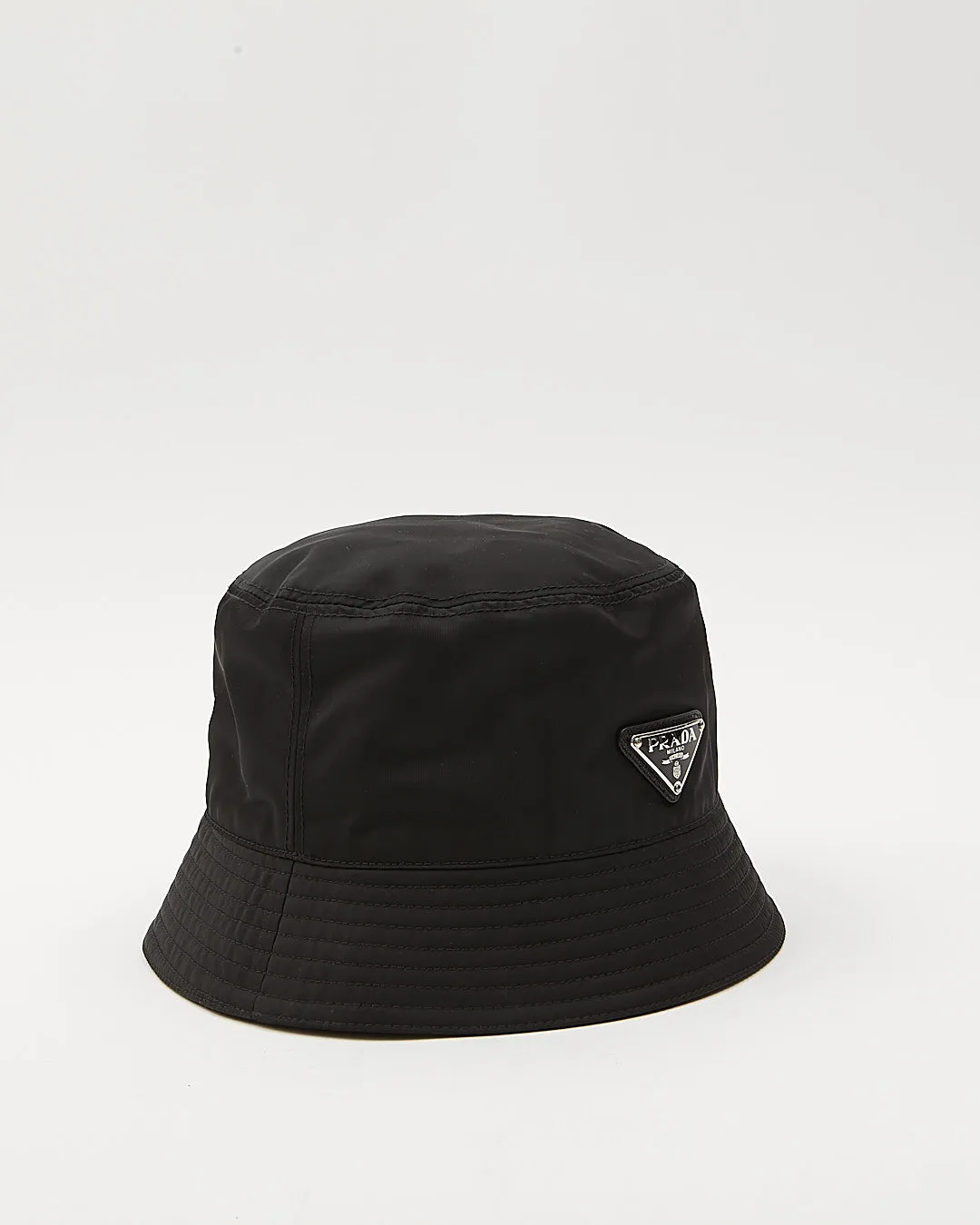 Prada Black Nylon Tessuto Bucket Hat - M