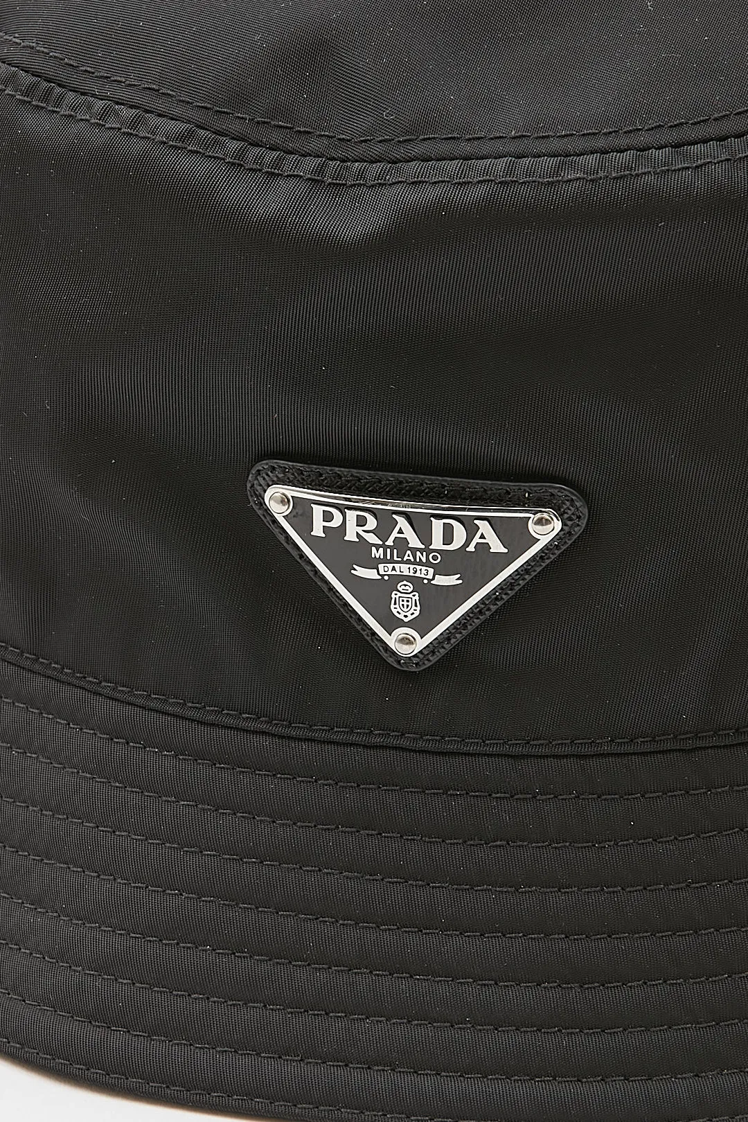 Prada Black Nylon Tessuto Bucket Hat - M