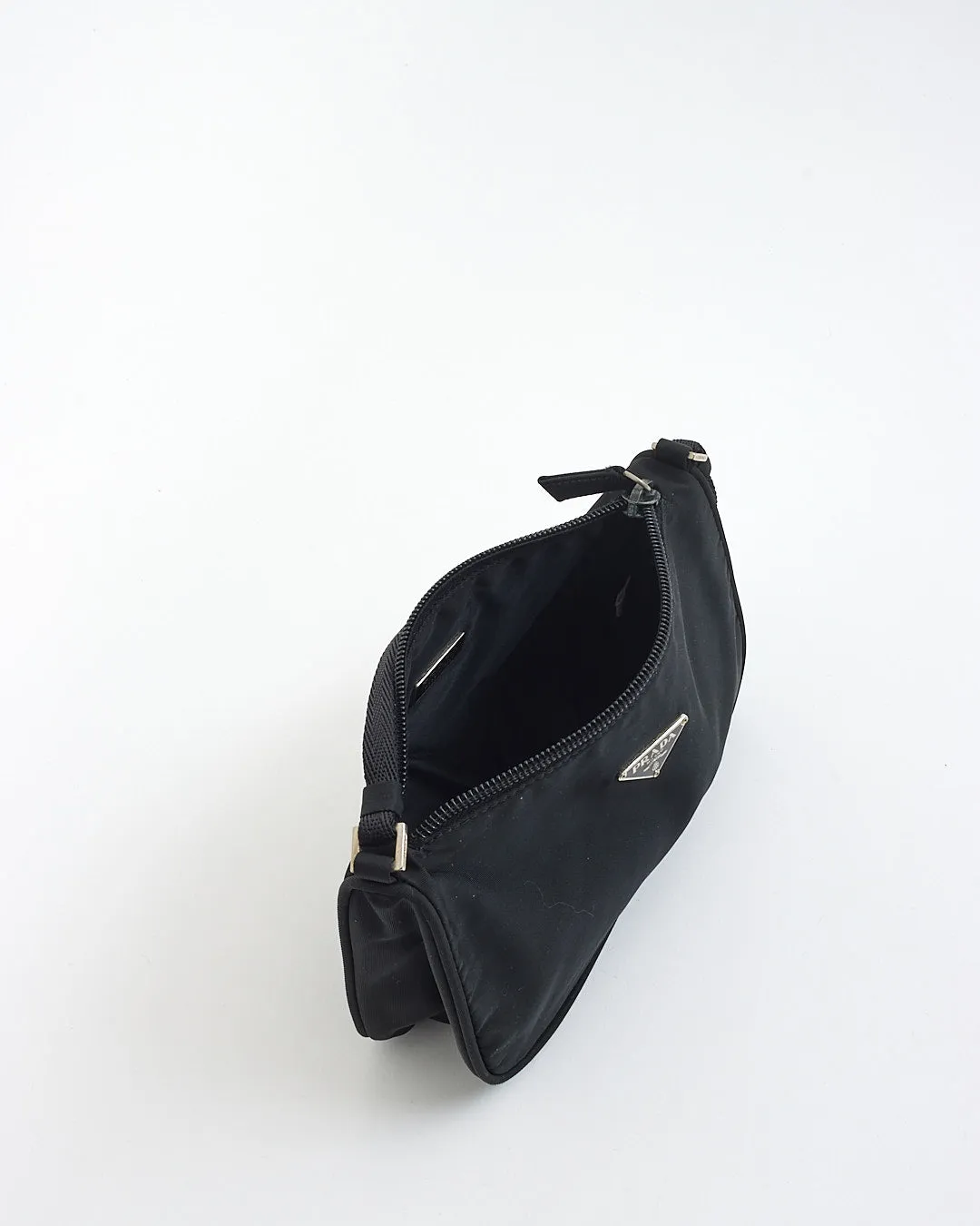 Prada Black Nylon Tessuto Mini Pochette Shoulder Bag