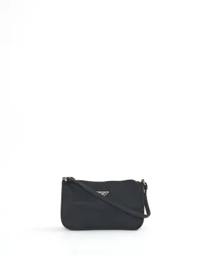 Prada Black Nylon Tessuto Mini Pochette Shoulder Bag