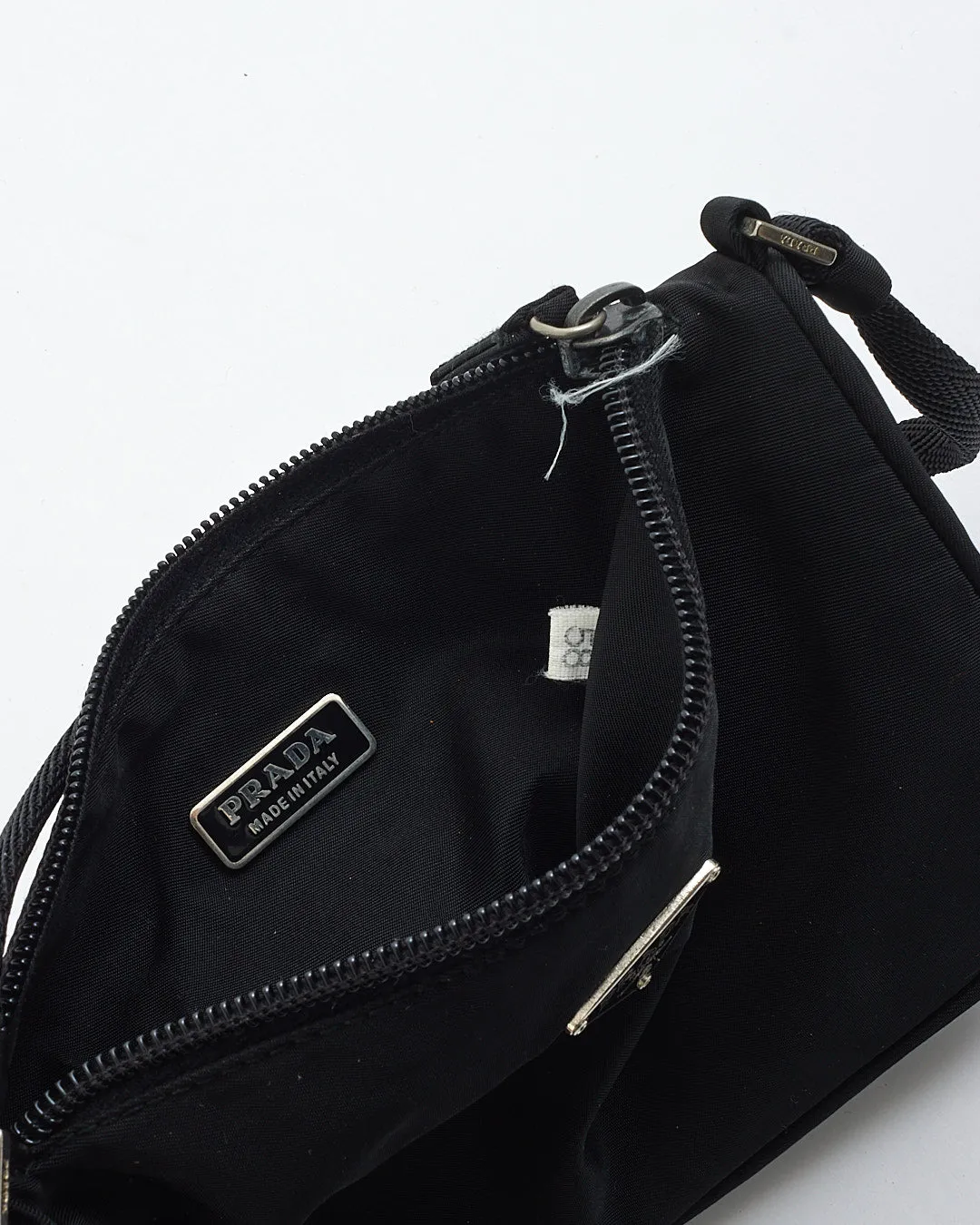 Prada Black Nylon Tessuto Mini Pochette Shoulder Bag
