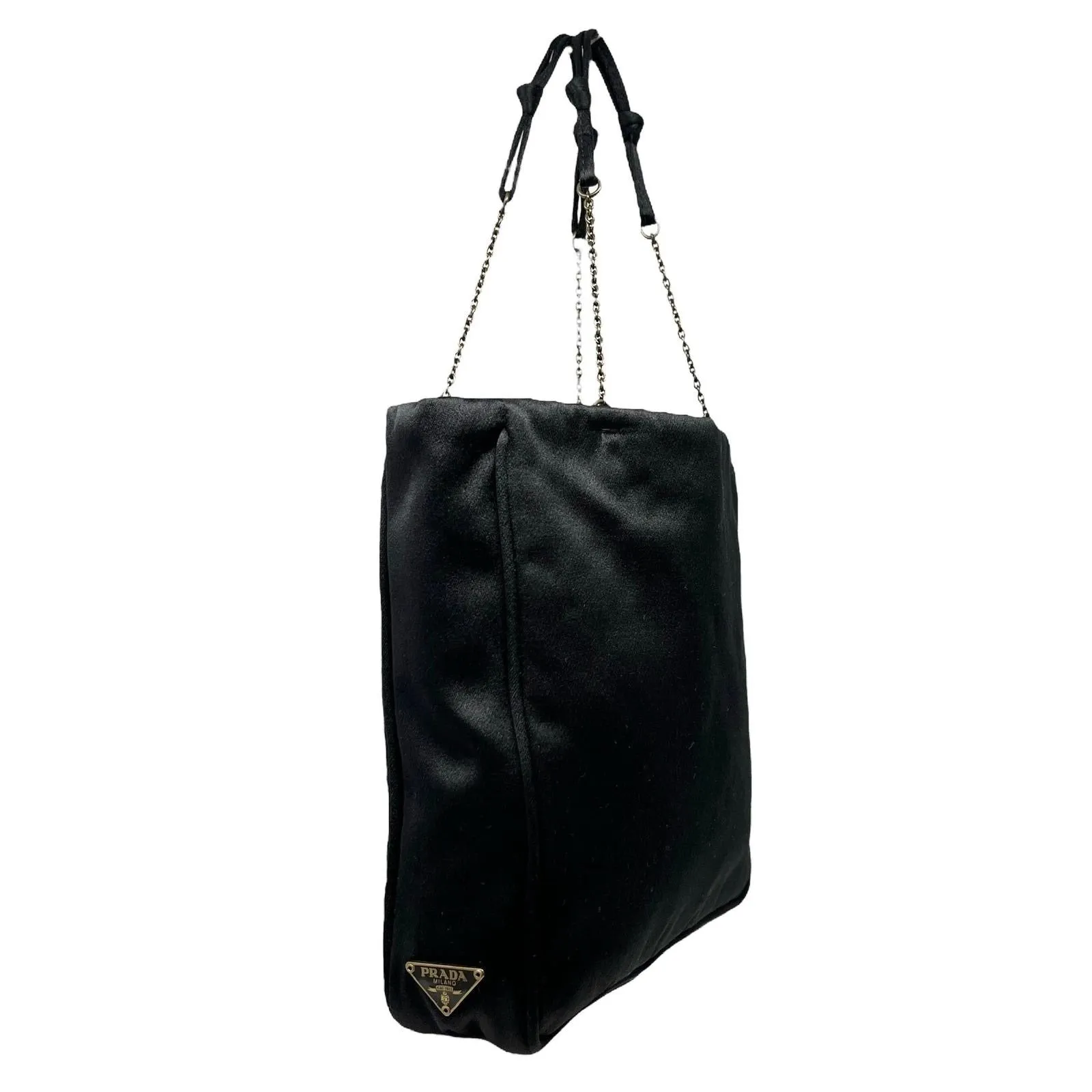 Prada Black Satin Shoulder Bag