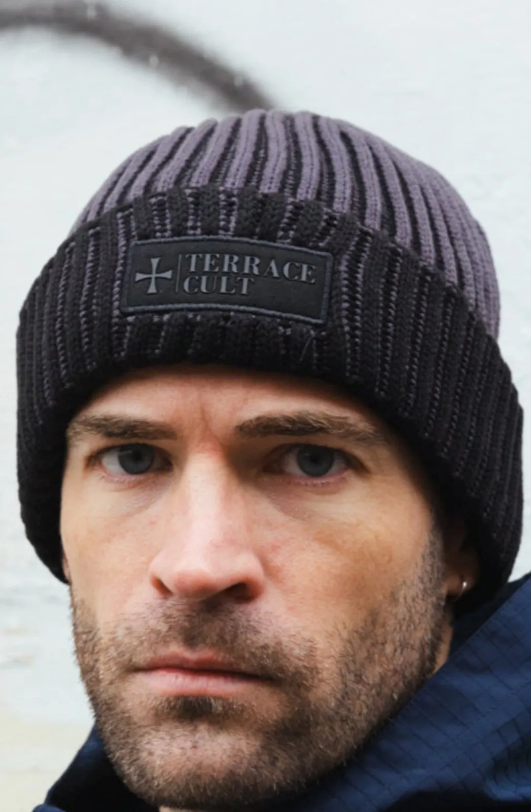 Premium Ribbed Beanie :: Black/Charcoal