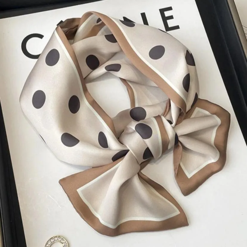 Prim in Polka Dots Patterned Satin Scarf