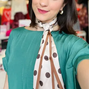 Prim in Polka Dots Patterned Satin Scarf