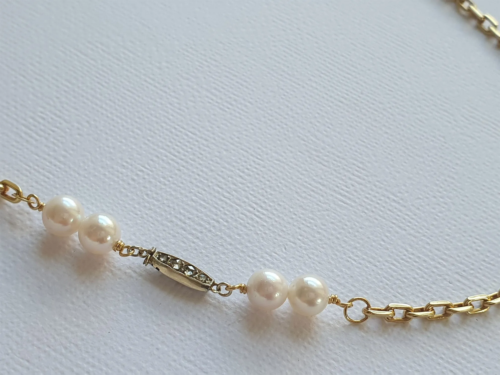 princess-cut 18K antique diamond necklace | Fine 18K necklace