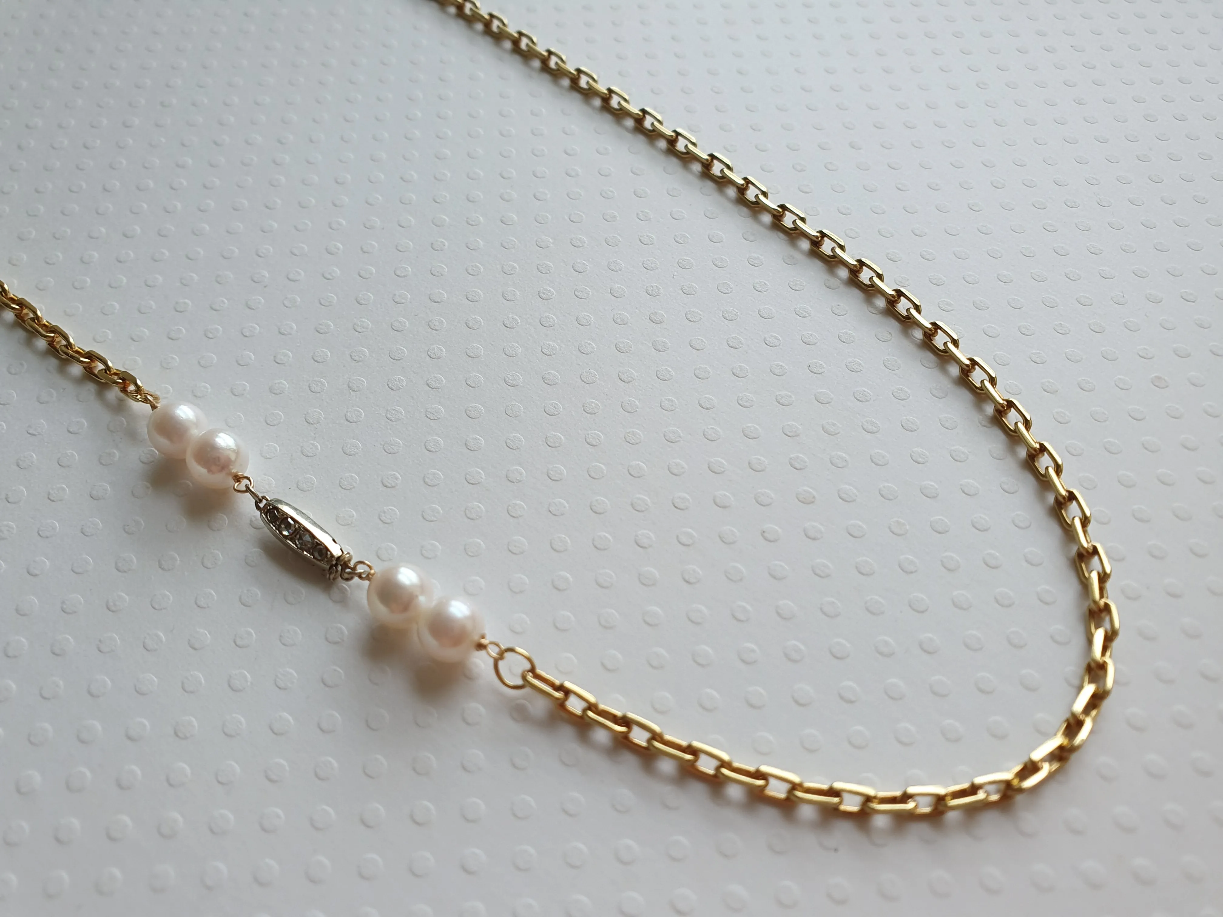 princess-cut 18K antique diamond necklace | Fine 18K necklace