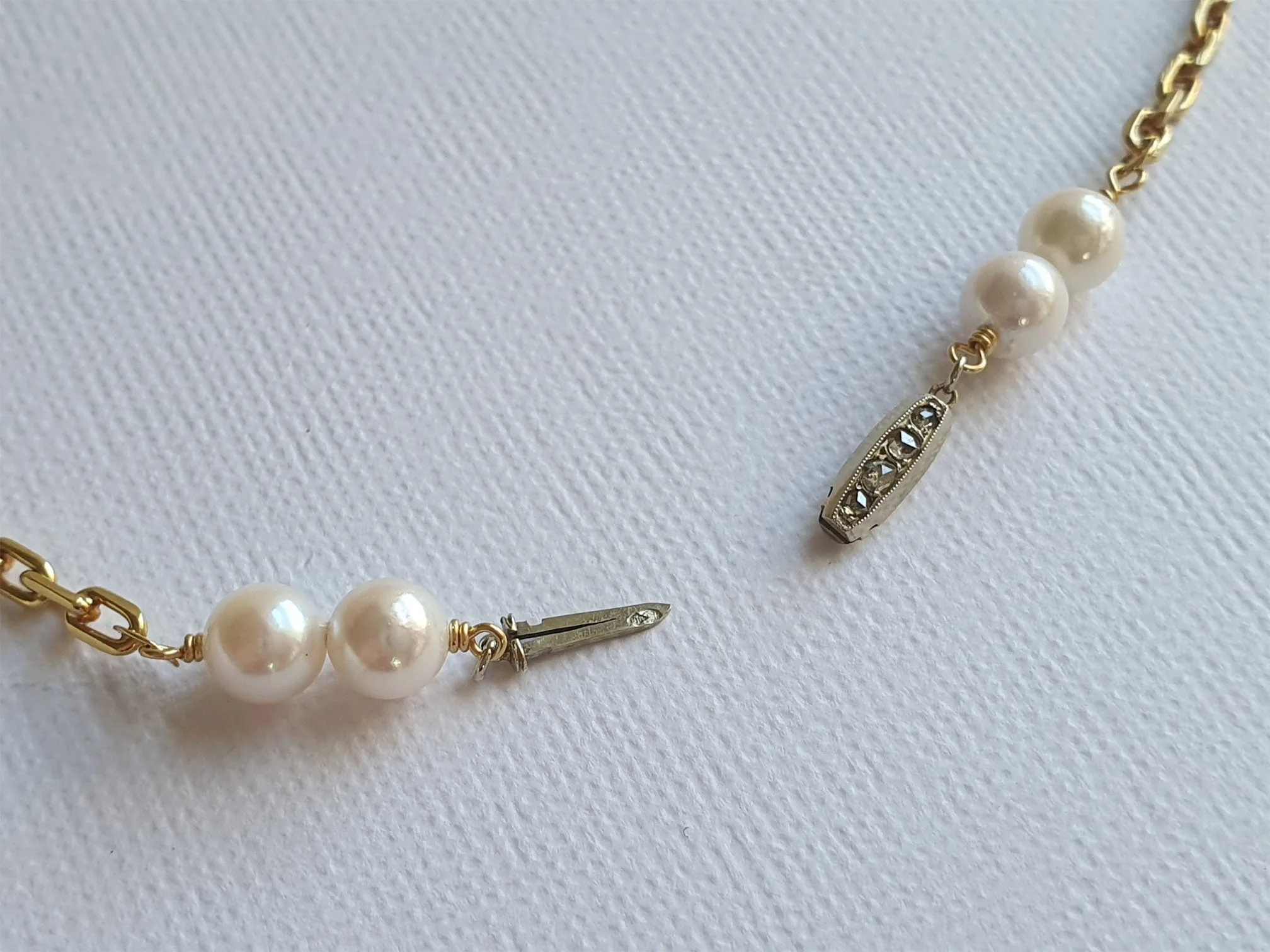princess-cut 18K antique diamond necklace | Fine 18K necklace