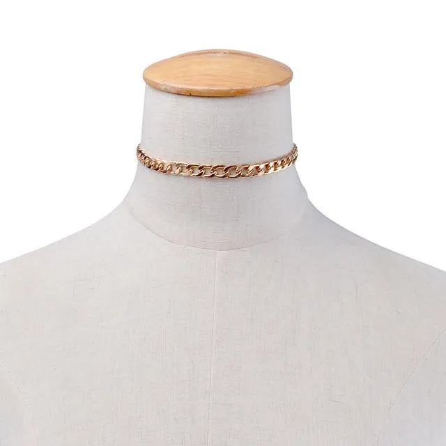 Punk Miami Cuban Choker Collar Necklace