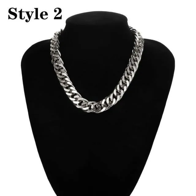 Punk Miami Cuban Choker Collar Necklace