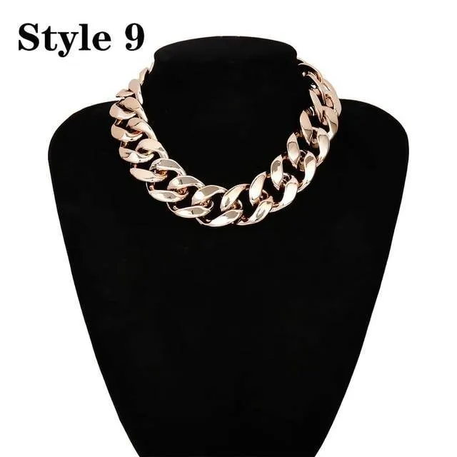Punk Miami Cuban Choker Collar Necklace