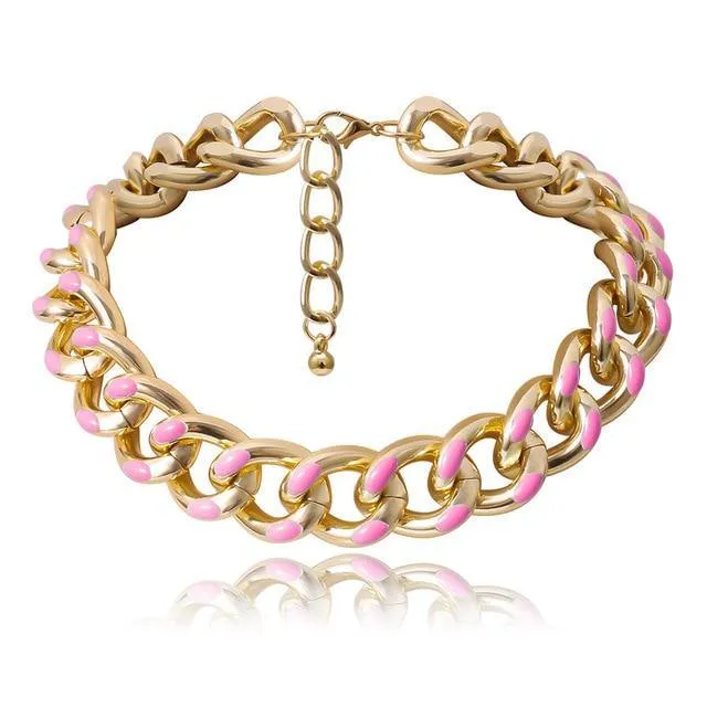 Punk Miami Cuban Choker Collar Necklace