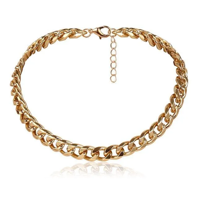 Punk Miami Cuban Choker Collar Necklace