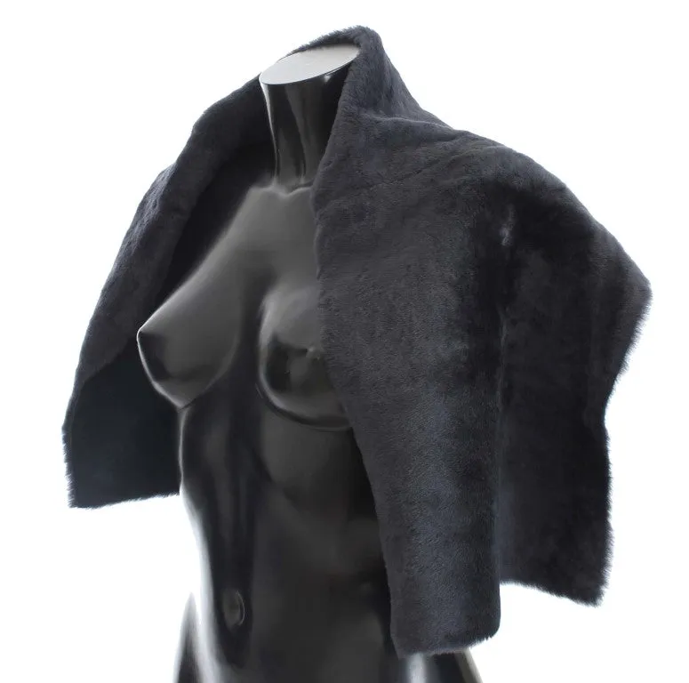 Purple Lambskin Fur Silk Scarf