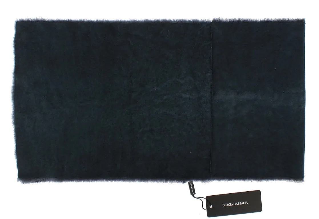 Purple Lambskin Fur Silk Scarf