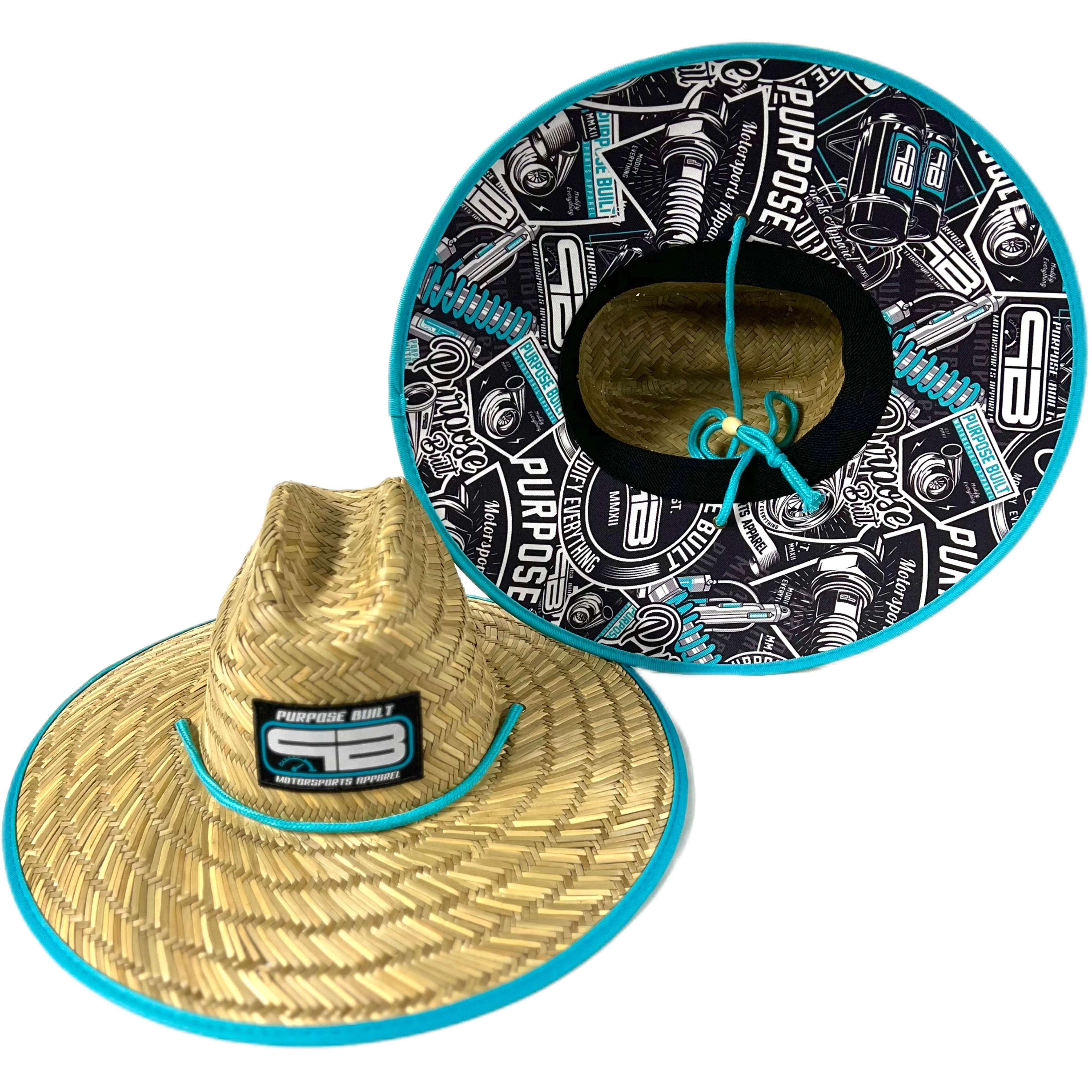PURPOSE BUILT “LIFESTYLE” STRAW SUN HAT NATURAL / TIFFANY