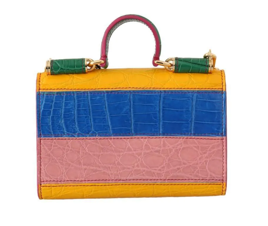 Purse Sicily VON Multicolor Crocodile Skin Hand Bag