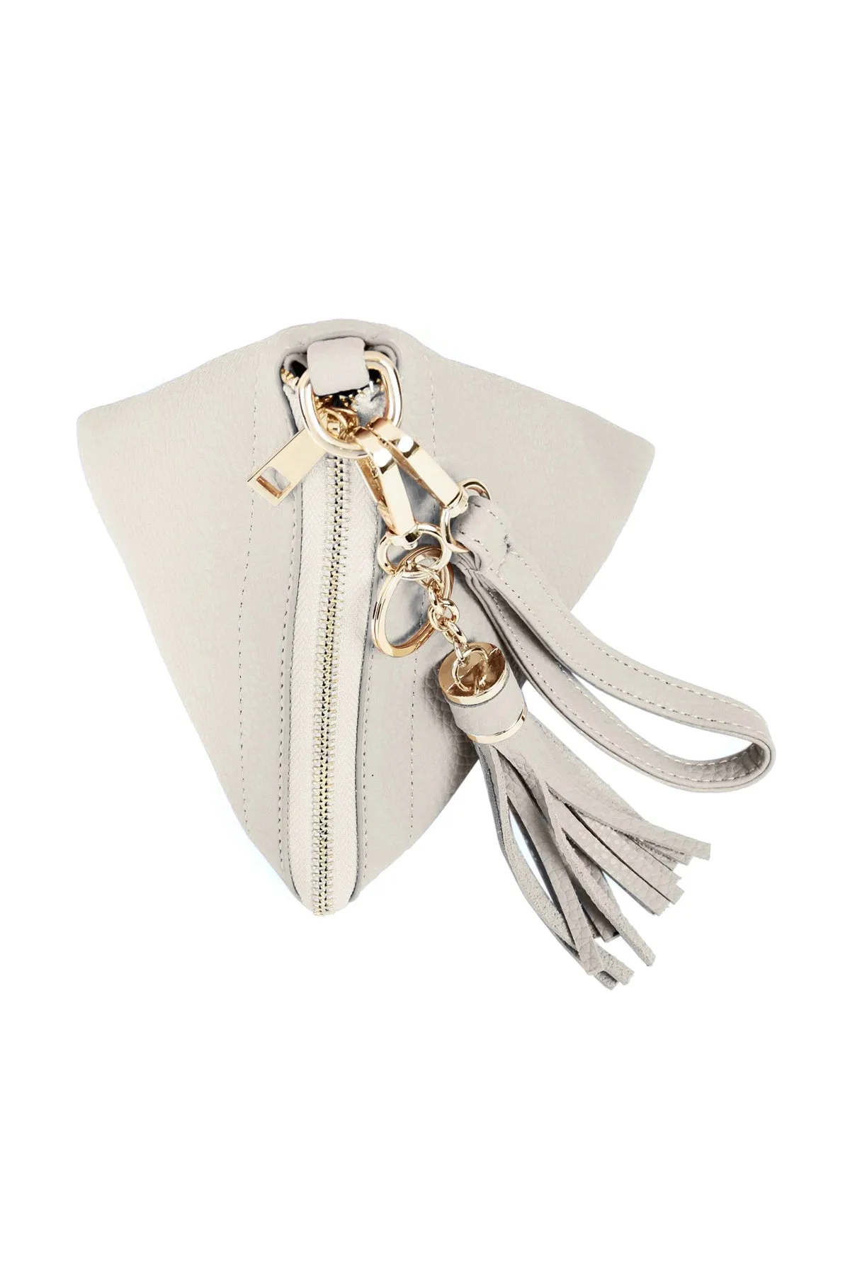 Pyramid Shape Leather Wristlet Bag Light Grey - Pack of 6