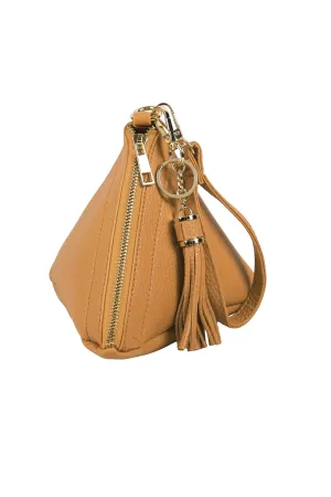 Pyramid Shape Leather Wristlet Bag Yellow Mustard - Pack of 6