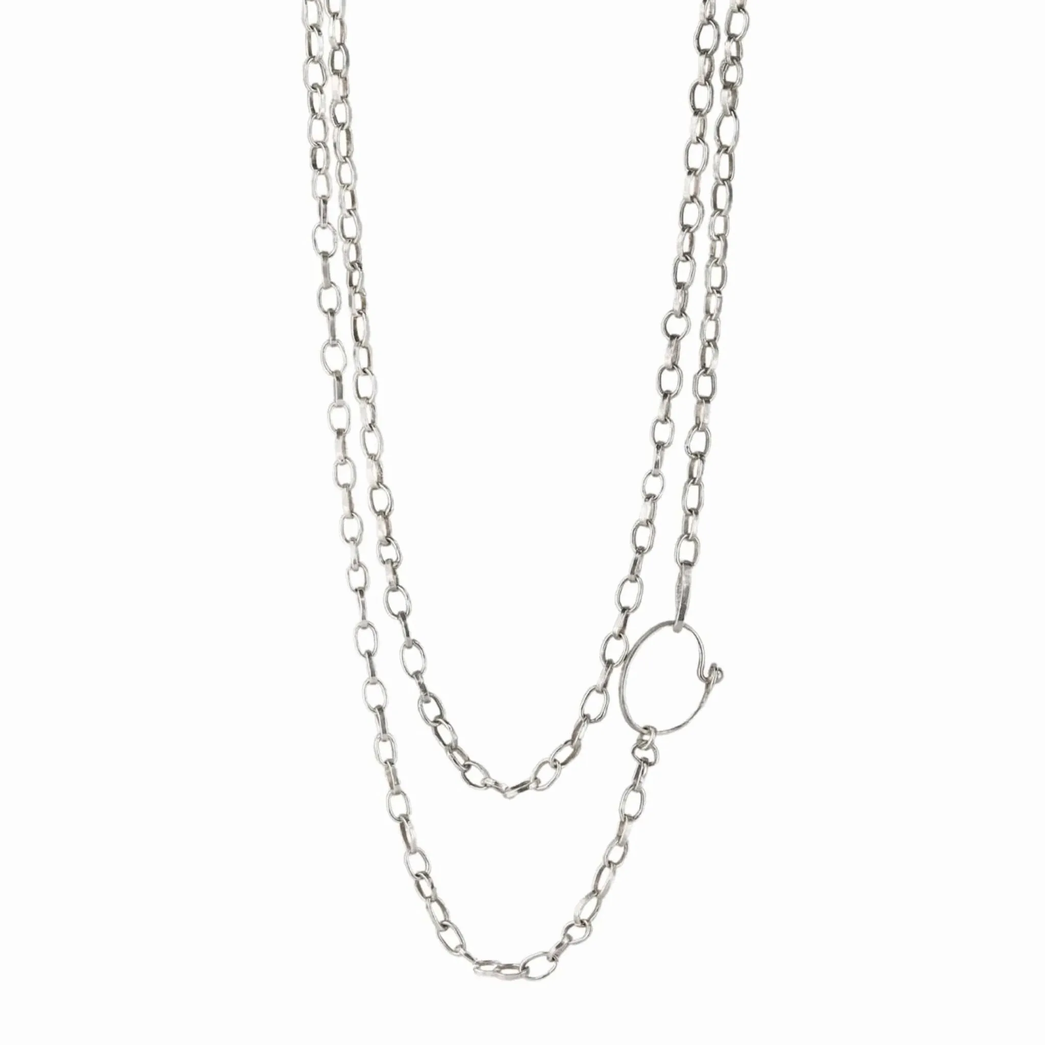 "Kali" Sterling Silver Small Oval Link Necklace