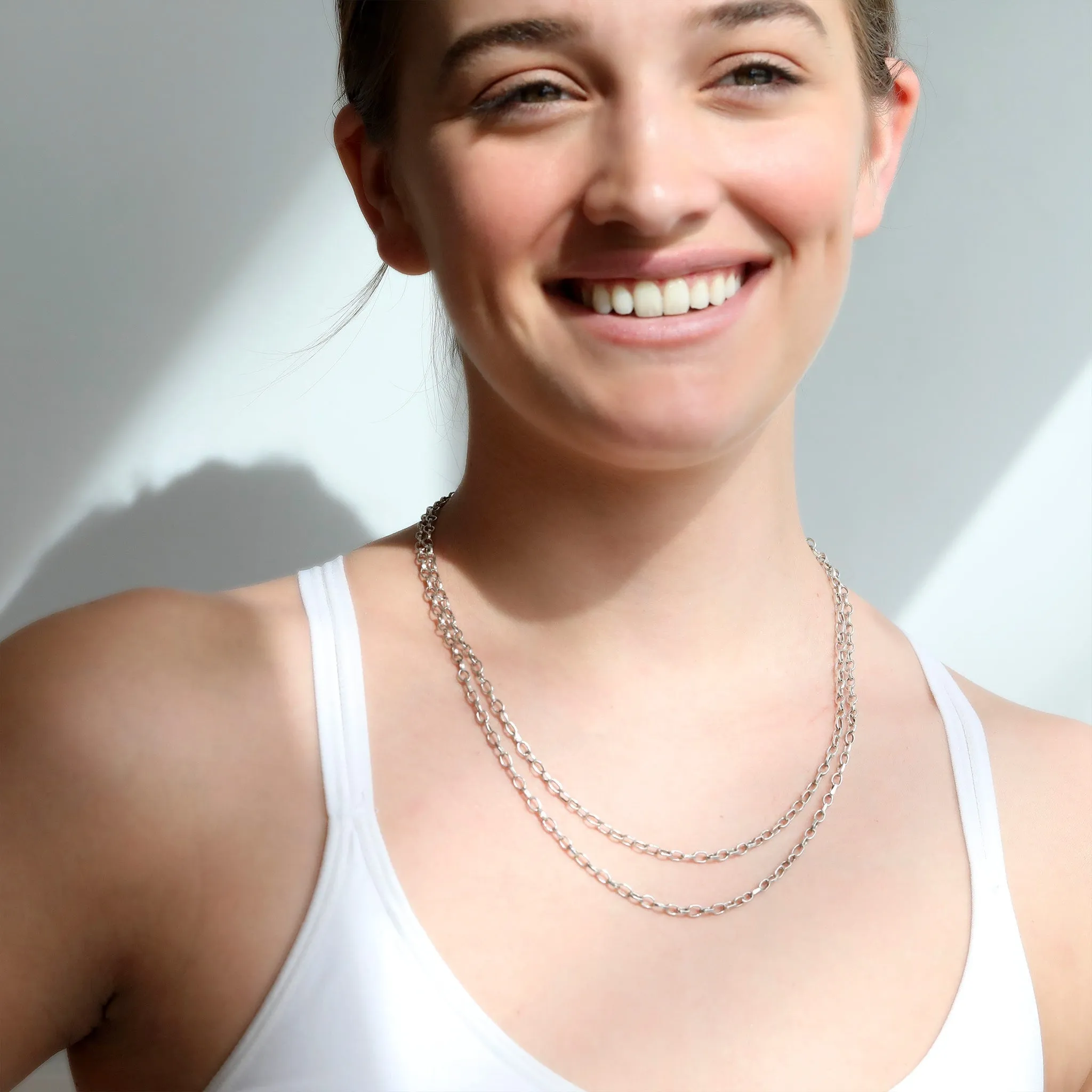 "Kali" Sterling Silver Small Oval Link Necklace