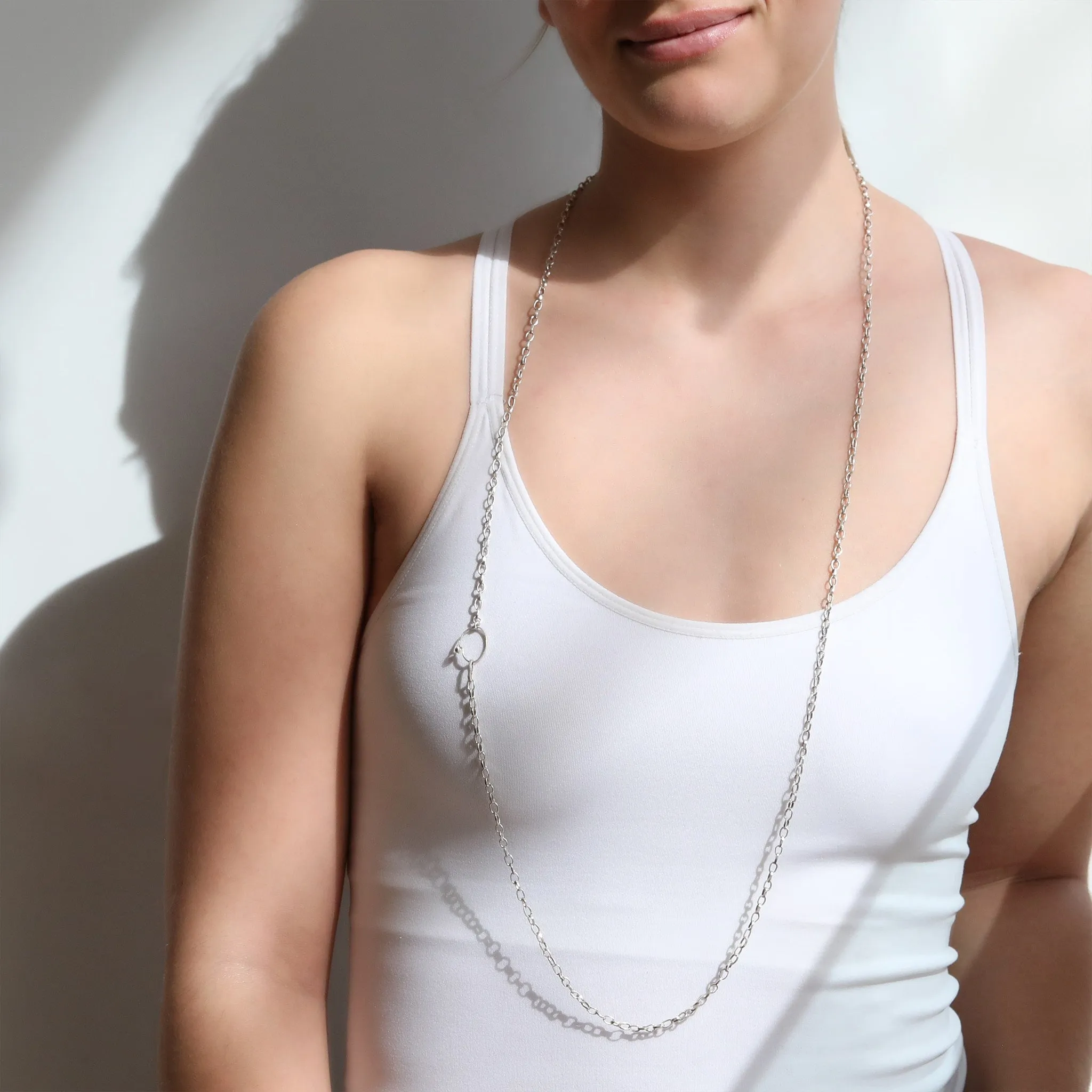 "Kali" Sterling Silver Small Oval Link Necklace