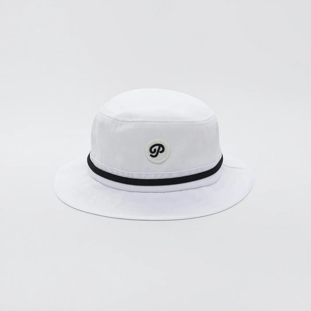 "P" Script Applique Bucket(White)