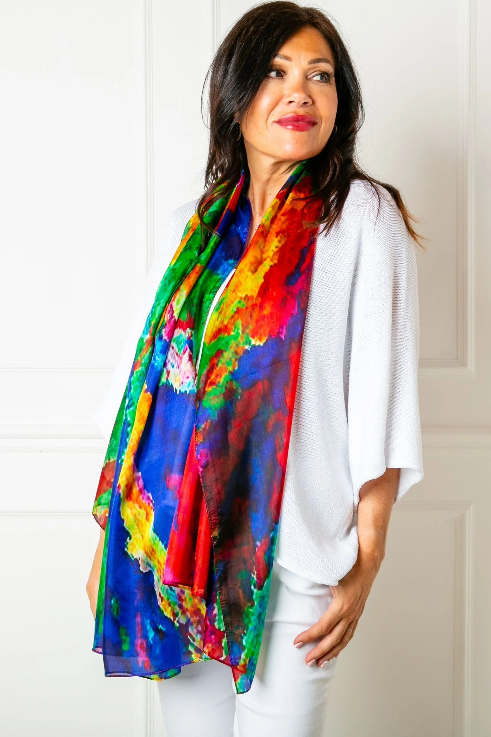 Rainbow Burst Silk Scarf