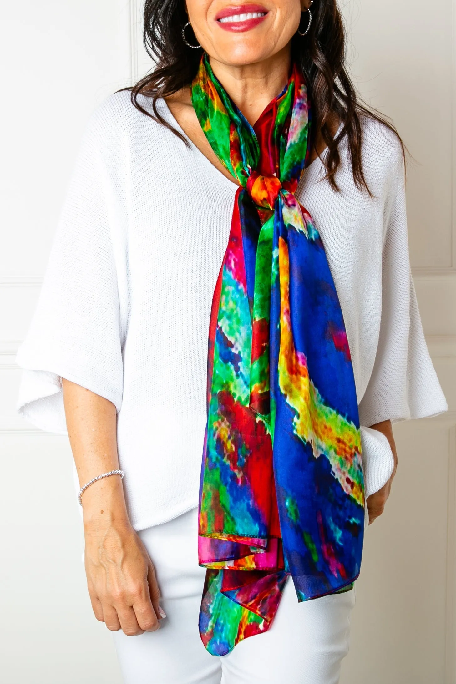 Rainbow Burst Silk Scarf