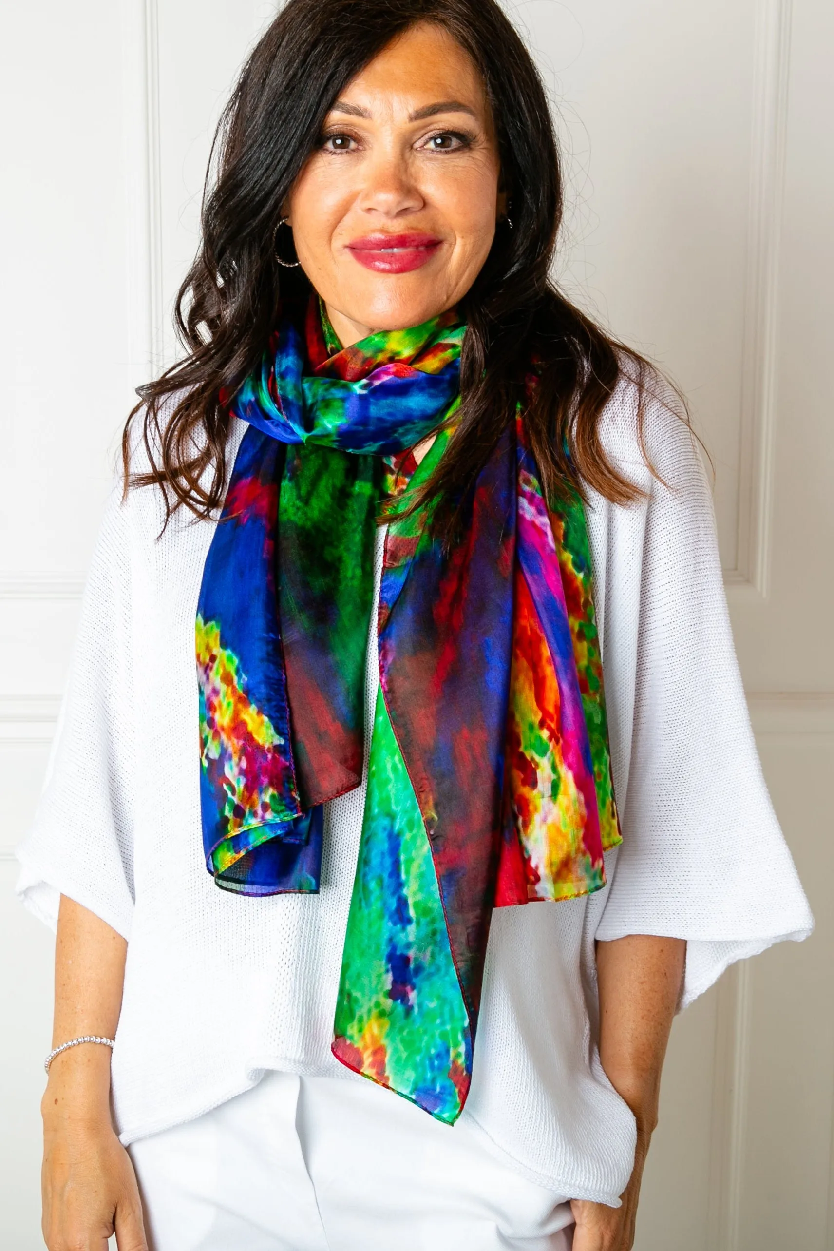 Rainbow Burst Silk Scarf