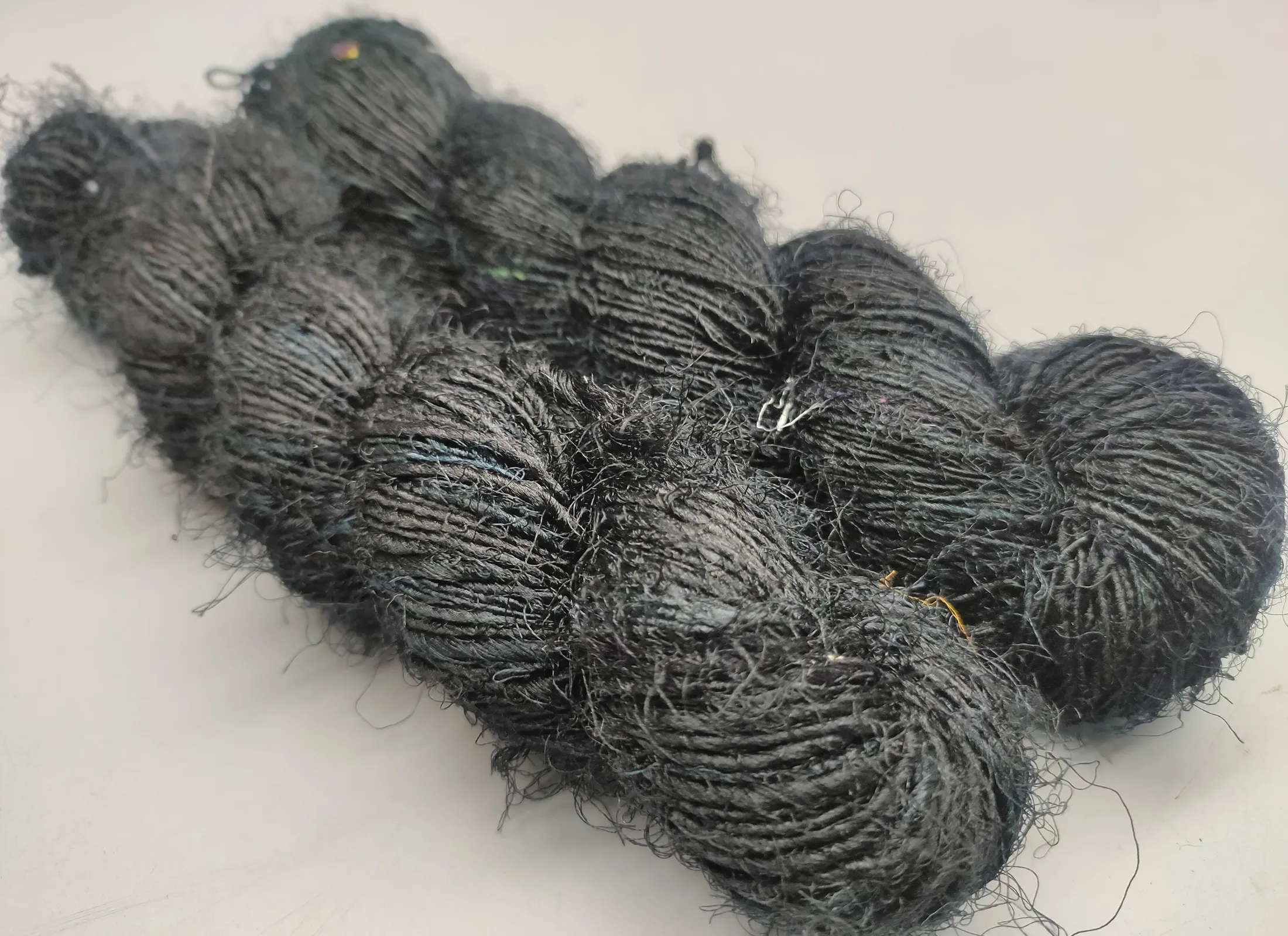 Recycled Sari Silk Yarn Prime - Black