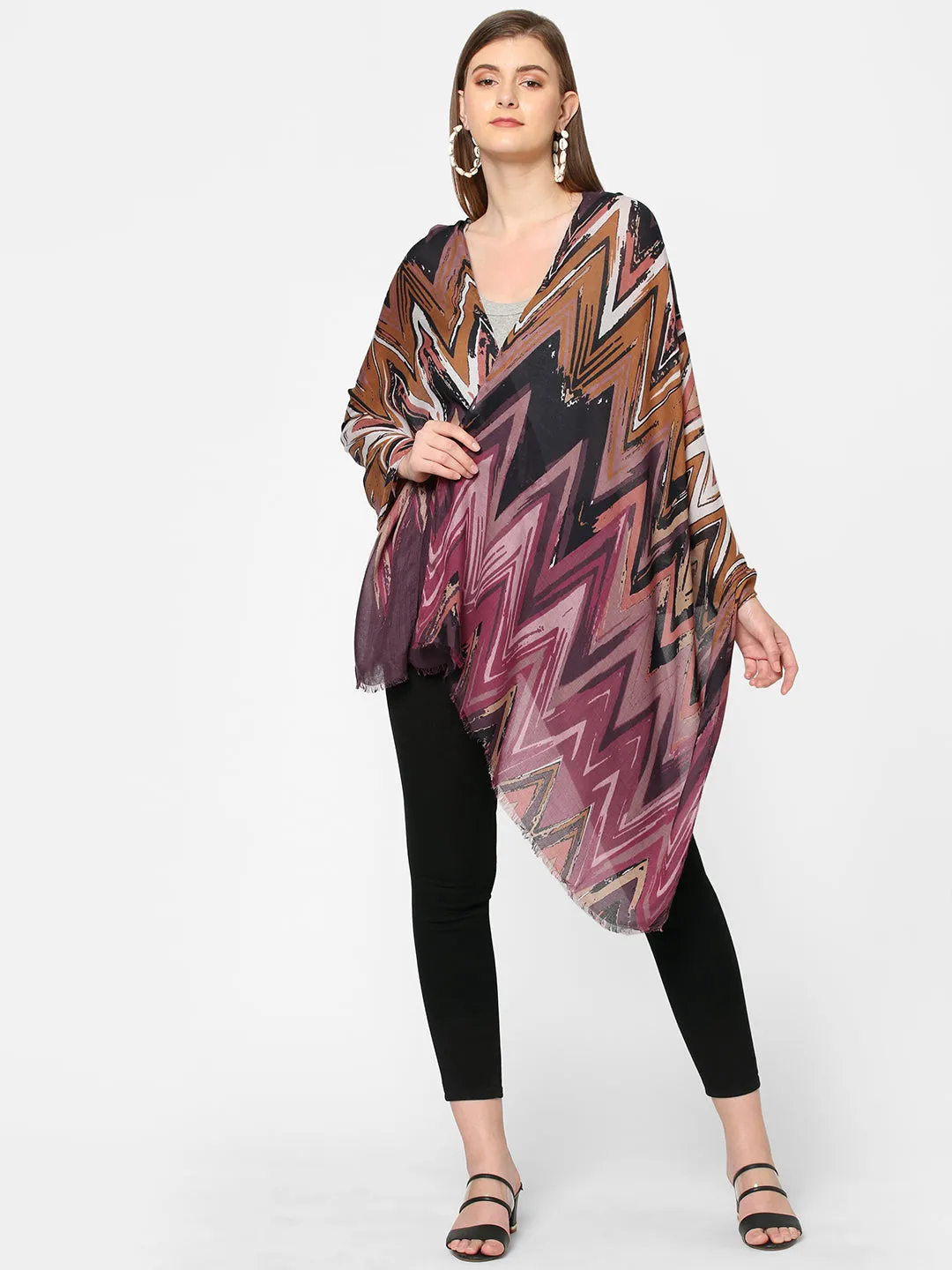 Red Abstract Printed Scarf