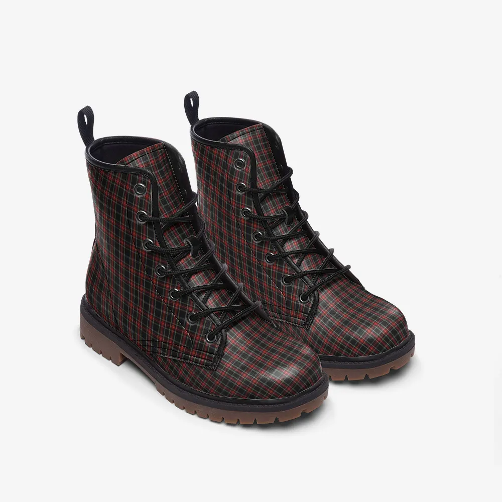 Red and Black Plaid Combat Boots