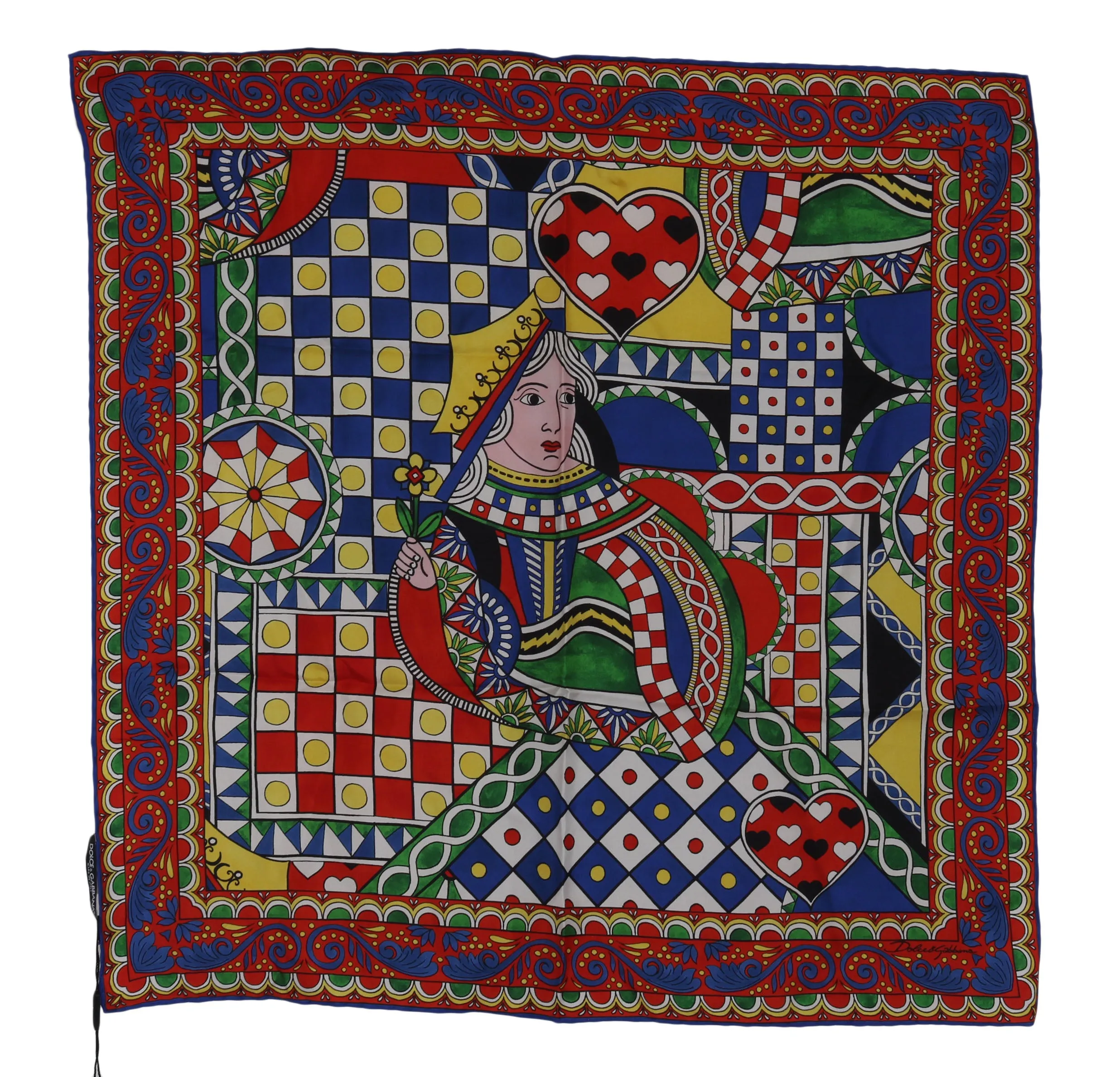 Red Card Deck Queen Silk Wrap Shawl