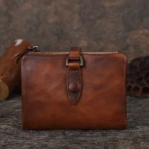 Red Leather Bifold Wallet for Women Leather Billfolds for Women Wallets for Women Bifold