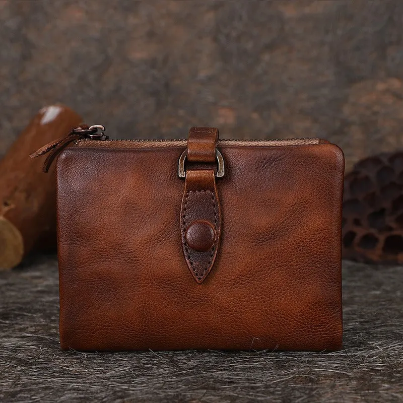 Red Leather Bifold Wallet for Women Leather Billfolds for Women Wallets for Women Bifold